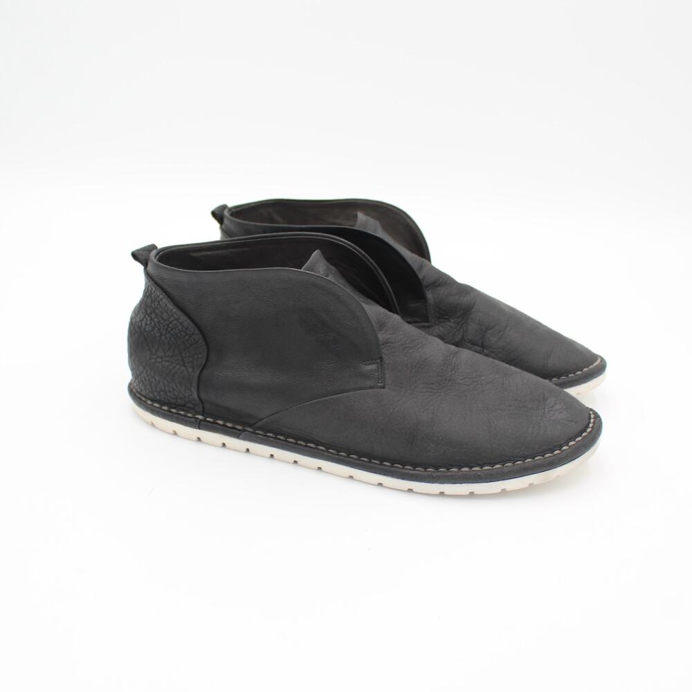 Marsell Chukka Boot Leather Slip On 41 Mens 8 Black Italy Designer Minimalist
